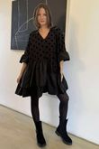 Oscar Rue Dress Polka Dot Black